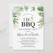 Tropisch groen en gouden 'I Do BBQ'-Verloving Kaart (Voorkant)
