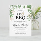 Tropisch groen en gouden 'I Do BBQ'-Verloving Kaart (Staand voorkant)
