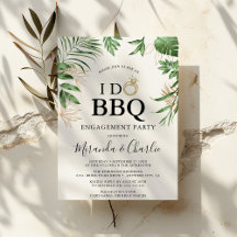 Tropisch groen en gouden 'I Do BBQ'-Verloving