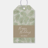 Tropisch groen en gouden kerstavond cadeaulabel (Voorkant)