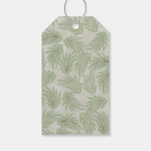 Tropisch groen en gouden kerstavond cadeaulabel (Achterkant)