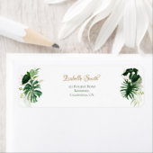 Tropisch groen en gouden monstera laat RSVP RTS-RT Etiket (Insitu)