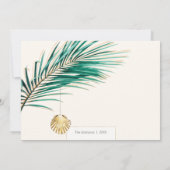 Tropisch groen en goudgroen foto feestdagenkaart (Achterkant)