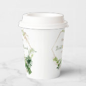 Tropisch groen en goudmonstera springt bruiloft papieren bekers (Rechts)