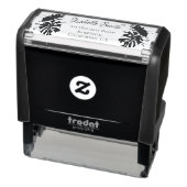 Tropisch groen en goudmonstera springt bruiloft zelfinktende stempel (Product)