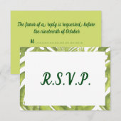 Tropisch groen en wit huwelijk RSVP kaartje (Voorkant / Achterkant)