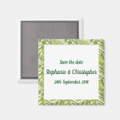 Tropisch groen en wit huwelijk sparen de Datum Magneet (Voorkant / Achterkant)