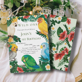 Tropisch groen Exotische papegaaien Wilde eerste v Kaart