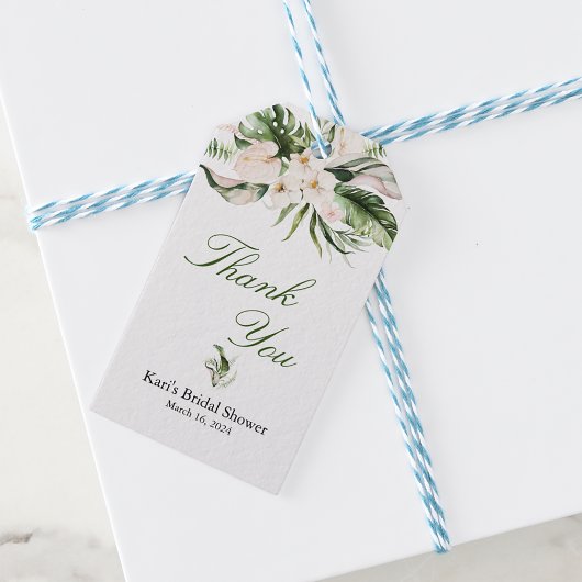 Tropisch groen Favor Tag Cadeaulabel