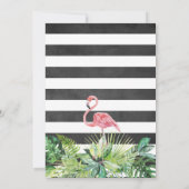 Tropisch groen Flamingo Black White Chalkboard Bedankkaart (Achterkant)