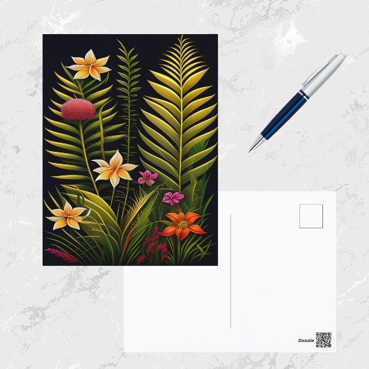 Tropisch groen Floral kunstwerk Briefkaart