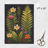 Tropisch groen Floral kunstwerk groot Tissuepapier