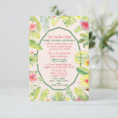 Tropisch groen gebladerte rode hibiscus kaart (Staand voorkant)