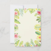 Tropisch groen gebladerte rode hibiscus kaart (Achterkant)