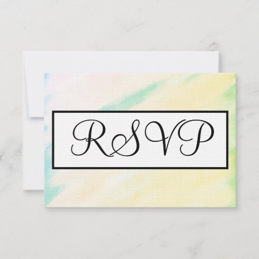 Tropisch groen geel bruiloft Waterverf RSVP (Voorkant)