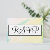 Tropisch groen geel bruiloft Waterverf RSVP (Staand voorkant)