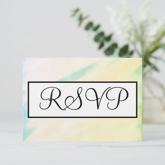 Tropisch groen geel bruiloft Waterverf RSVP (Staand voorkant)
