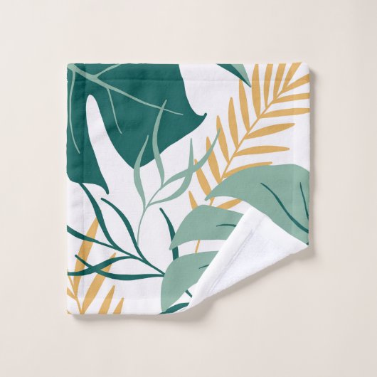 Tropisch groen geel Floral Monstera Leaf Pattern Bad Handdoek (Wasdoekje)