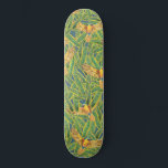 Tropisch groen geel Oranje bladerdevalspatroon Persoonlijk Skateboard<br><div class="desc">Dit coole en levendige patroon is perfect voor de vogelliefhebber. Hij is voorzien van met de hand geschilde waterverf, lichtgeel, blauw en oranje paprika's en groene en gele bananenbladeren boven op een eenvoudige blauwe achtergrond. Het is artsy, trendy, uniek en modern; perfect voor het zomerseizoen! ***BELANGRIJKE NOTA VAN HET ONTWERP:...</div>