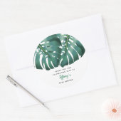 Tropisch groen Genderneutraal Baby shower Ronde Sticker (Envelop)