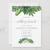 Tropisch groen Geometric Wedding Brunch Invite Kaart (Voorkant)
