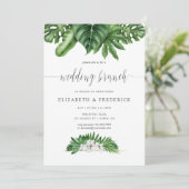 Tropisch groen Geometric Wedding Brunch Invite Kaart (Staand voorkant)