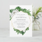 Tropisch groen geometrische repetitie diner kaart (Staand voorkant)