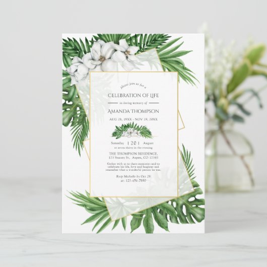 Tropisch groen Geometrische viering van het leven Kaart (Staand voorkant)