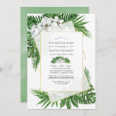 Tropisch groen Geometrische viering van het leven Kaart (Voorkant / Achterkant)