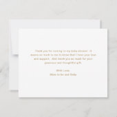 Tropisch groen goud Baby shower neutraal Bedankkaart (Achterkant)