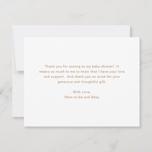 Tropisch groen goud Baby shower neutraal Bedankkaart (Achterkant)