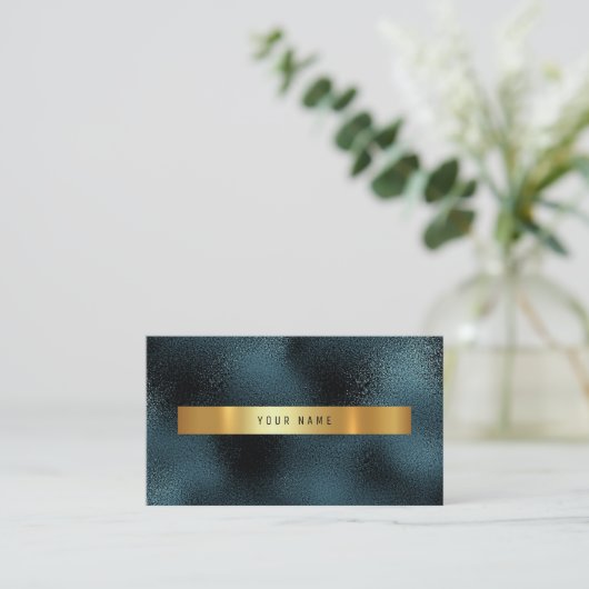 Tropisch Groen Goud Blauwgroen Vip Visitekaartje (Staand voorkant)