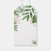 Tropisch groen & goud bruiloft liefde & Bedankt Cadeaulabel (Achterkant)