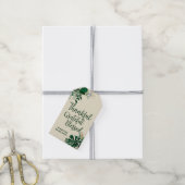 Tropisch groen goud dankbaar dankbaar gezegend cadeaulabel (Met Touw)