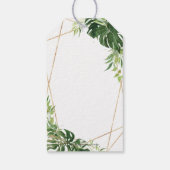 Tropisch groen goud geometrisch Vrijgezellenfeest Cadeaulabel (Achterkant)