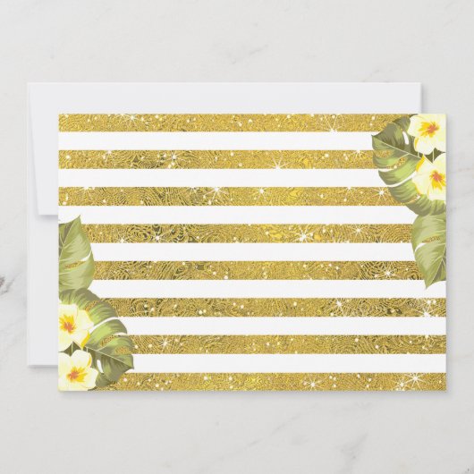 Tropisch groen goud glitter ananas verjaardag bedankkaart (Achterkant)