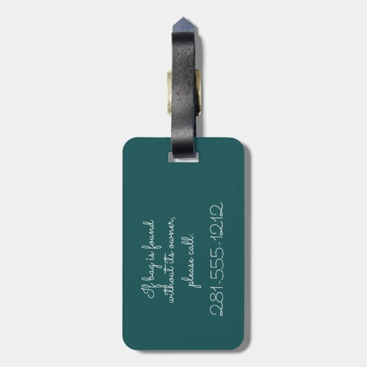 Tropisch groen goud glitter Palm Leaf Pattern Bagagelabel (Achterkant verticaal)