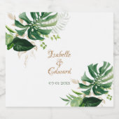 Tropisch groen & goud Monstera-bladeren Bier Etiket (Enkel label)