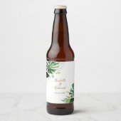 Tropisch groen & goud Monstera-bladeren Bier Etiket (Voorkant)