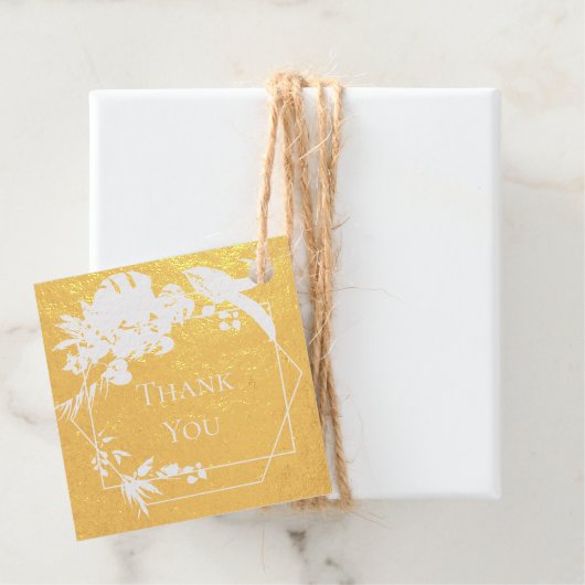 Tropisch groen goud Waterverf Monstera bladeren Bedankjes Labels (Met doos)