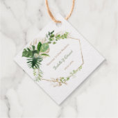 Tropisch groen goud Waterverf Monstera bladeren Bedankjes Labels (Achterkant)