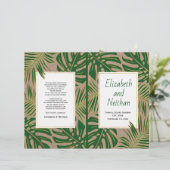 Tropisch groen goudbijtalig tweeledig trouwprogram (Staand voorkant)