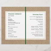 Tropisch groen goudbijtalig tweeledig trouwprogram (Achterkant)