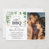 Tropisch groen & gouden 'I Do BBQ' Coupesfoto Kaart (Voorkant)