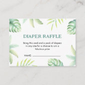 Tropisch groen groene luier Raffle Baby shower Informatiekaartje (Voorkant)