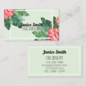 Tropisch groen helder en professioneel modern visitekaartje (Voorkant / Achterkant)