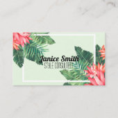 Tropisch groen helder en professioneel modern visitekaartje (Voorkant)