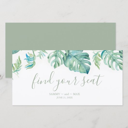 Tropisch groen huwelijk vind je bord (Voorkant / Achterkant)