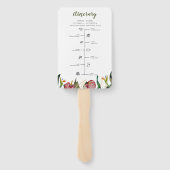 Tropisch groen huwelijksprogramma en tijdlijn handwaaier (Achterkant)