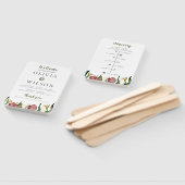 Tropisch groen huwelijksprogramma en tijdlijn handwaaier (Niet-gemonteerd)